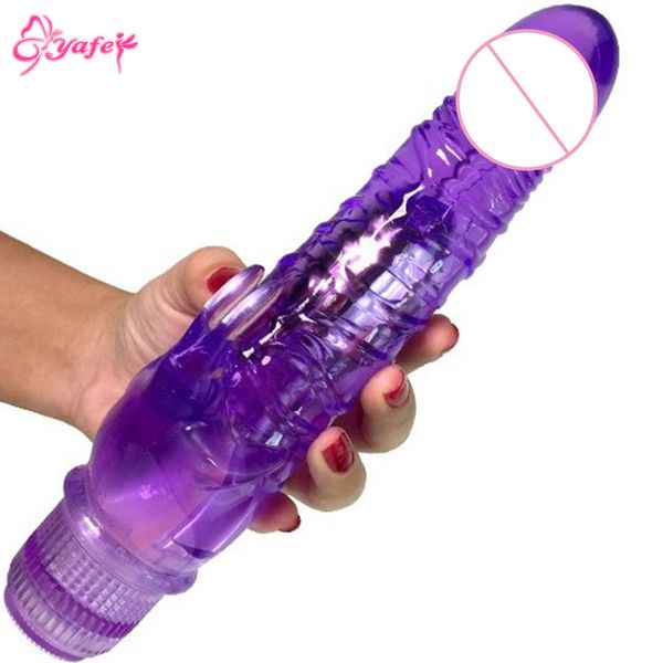 Vibrador MULTIPEED G Spot Jelly Dildo Rabbit vibradores enorme consolador hembra masturbación erótico sexy juguetes adulto para mujeres