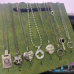 Multistyle Vintage Brief Hanger Ketting Vrouwen Mannen Schedel Ghost Tijger Hoofd Ketting Hoge Kwaliteit Jewelry192m