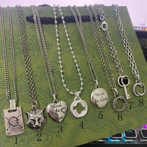 Multistyle Vintage lettre pendentif collier femmes hommes crâne fantôme tête de tigre chaîne collier de haute qualité bijoux 2999