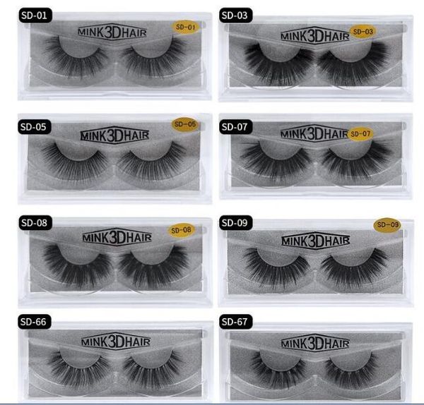 Multistyles Vente 100% Réel Sibérien 3D Bande Complète Faux Cils Longs Cils Individuels Extension de Cils 12 paires Livraison gratuite