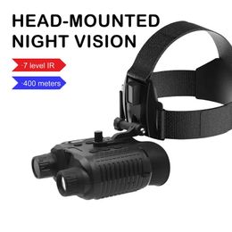 Multiuso Pantalla HD de 2,7 pulgadas Resolución de 1080p Medidor nocturno binocular montado en la cabeza, lente de gran apertura, aumento óptico de 10 veces, zoom digital de 8 veces