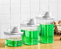 Multi -use wasserette poeder wasmiddel dispenser voedselkorrels rijst opslagcontainer giet spout meetbeker wasmiddeldoos 2111307181464