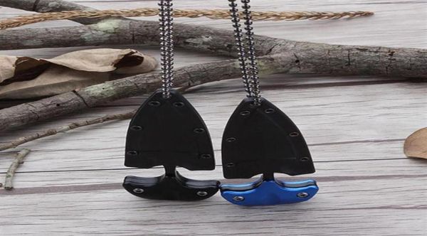 Mini collier suspendu multifonctionnel couteau portable en plein air Camping sauvetage outil de survie vente pendentif colliers 303G3277708