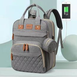 Mummy Designer Rugzak Opvouwbare Wieg Multifunctionele Moeder- en Babytas Waterdicht HBP 01