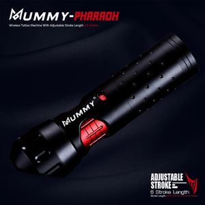 Mummy Farao draadloze tattoo-machine met verstelbare slaglengte 2,5-4,0 mm Aangepaste Zwitserse motor Tattoo-pen met laag geluidsniveau 240323