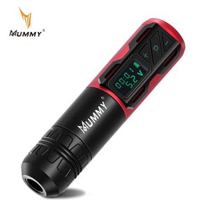 Mummy Wireless Tattoo Machine Pen Batterie haute capacité DIRECT DIRECT MOTOR GURTABLE PORTABLE 2200mAh Affichage numérique LED 240327