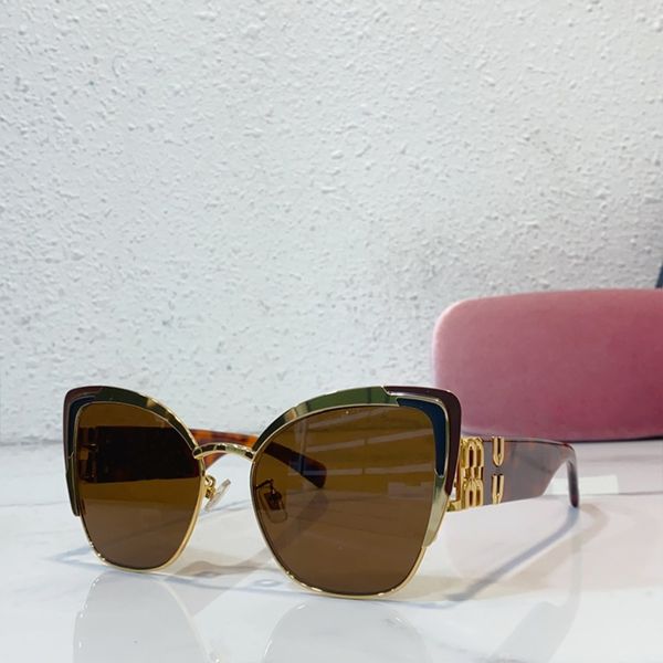 Mumu80 Diseñador Medio marco Gafas de sol Sun Board Style Mirror Leg Independent Metal Letter Luxury