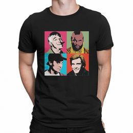 Mup TV 80s Hanniba T-shirts hommes Cott T-shirts drôles col rond l'équipe A t-shirt à manches courtes hauts cadeau d'anniversaire G83X #