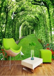 Fond d'écran mural Fond d'écran de luxe personnalisé Forest Lawn Landscape Trees 3d Wall Murals5499283