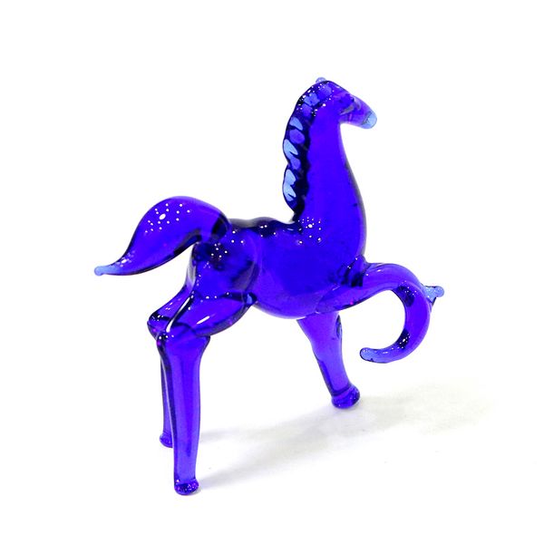 Murano Glass Horse Mini Figruine Craft Ornement mignon Animal zodiaque Petite statue Salle de bureau Décor de Noël Cadeau pour les enfants