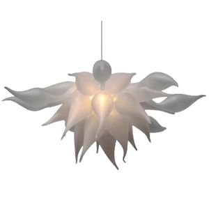 Murano glas hanglamp frosted wit moderne kristallen kroonluchter kunst decor handgeblazen lichten 28 bij 16 inches