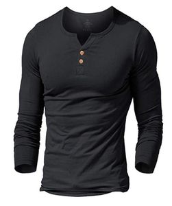 MUSCLE ALIVE men039s henley t-shirt ajusté robe chemise à manches pour hommes chemises ajustées coton décontracté musculation fitness t-shirt C4745009