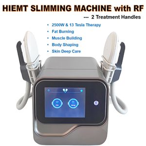 Máquina de estimulador muscular para quemar grasa EMSlim de 2500 W, 13 Tesla HIEMT RF, cuerpo que adelgaza la piel, cuidado profundo, estiramiento, instrumento de belleza con 2 asas