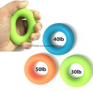 Muscle Power Training Silicone Grip Ring Ejercitador 30Ib-50Ib Fuerza Dedo Goma Manos Fuerza de agarre Fitness Musculación Equipo herramienta