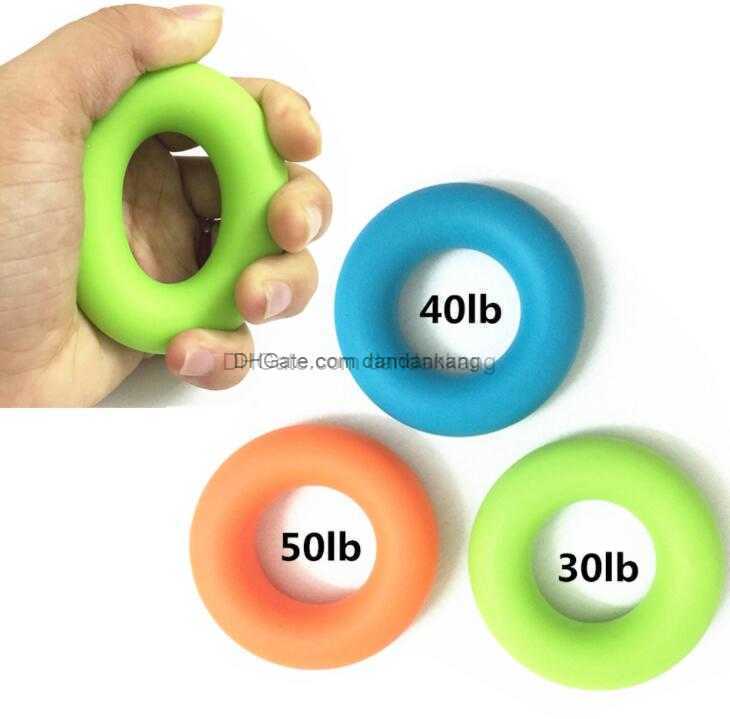 Muscle Power Training Silicone Grip Ring Exerciser 30Ib-50Ib Strength Finger rubber Hands Grip strength Fitness Musculation Equipement tool