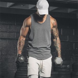 MuscleGuys Merk Bodybuilding Kleding Fitness Mannen Tank Top Workout Vest Gyms Stringer Mouwloos Shirt Sportkleding Onderhemd 210421