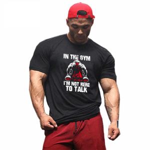 MuscleGuys Merk Fitness Tshirt Man Zomer Katoenen Tops Mannen Korte Mouw T-shirt Mode Print Bodybuilding T-shirt Gyms Kleding 210629