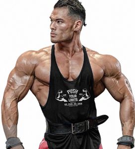 Muscleguys Merk Gym Kleding Bodybuilding Tank Top Mannen Fitn Stringer Singlets Man Cott Sleevel shirt Workout Hemd v6kV #