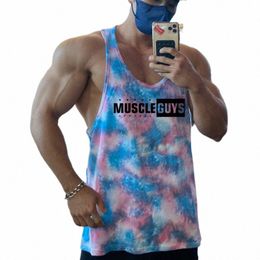 Muscleguys Camoue Gym Ropa para hombre Mesh Fitn Stringer Tank Top Bodybuilding Chaleco Hombres Deportes Entrenamiento Sleevel Shirt l1jm #