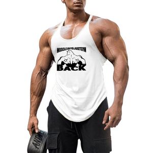 MuscleGuys katoen gym kleding fitness stringer singlets heren bodybuilding tanktop mannen spier mouwloze shirt mannen rennen vest 220621