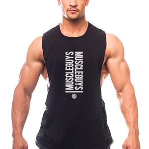 Spierguys brief sportscholen stringer vest mannen tank tops print fitness mouwloos shirt katoen training kleding sexy onderhemd man 210421