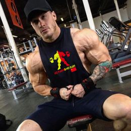 MuscleGuys No Pain No Gain Tank Tops Mannen Canotta Bodybuilding Kleding Muscle Vest Fitness Mouwloos Shirt Cut Arm Singlets 210421