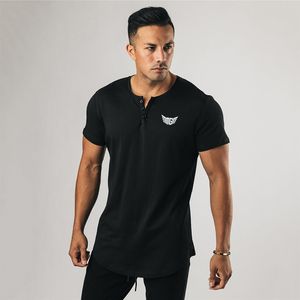 Muscleguys Polo À Manches Courtes Hommes D'été Coton Mode Polos Gym Vêtements Fitness Bodybuilding T-shirt Homme Slim Tees Tops 210421