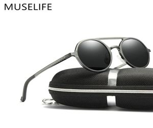 MuseLife Brand Aluminium Polaris Sungass Sunglasses Sungass Men039s Round Driving Punk Glasses Shadow Oculus masculino Y29356761