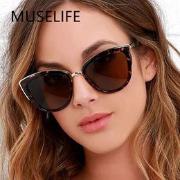 MuseLife Cateye Sungasse Vintage Gradient Lunes Retro Cat Eye Sun Suns Female Eyewear UV400 240426