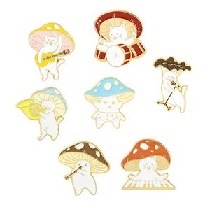 Champignon Émail Badges Broche Anime Pins Mignon Décoratif Sur Sac À Dos Chat Concert Épinglettes Broches Retour à L'école Cadeau pour Vêtements Chapeaux