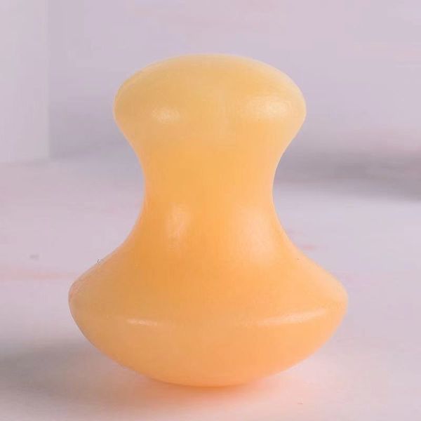 Champignon Gua Sha outil Masse-œil chinois chinois traditionnel original naturel jaune jaune guasha masseur de plancheur