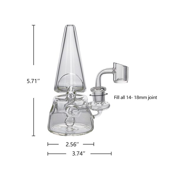 Champignon Mini bécher en verre dab rig bong pipe à eau 4 fentes rondes diffusion Narguilé qualité borosilicate matériel cire plates-formes pétrolières entrepôt américain commande au détail livraison gratuite