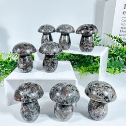 Statue de plante champignon, sculpture naturelle, Aquarium, décoration de la maison, polissage en cristal, goutte de gemme