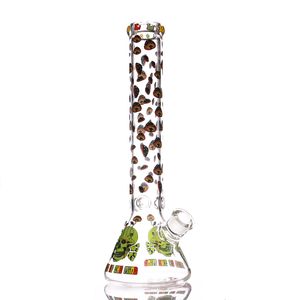 Champignon imprimé Bécher 7mm Bong En Verre 14 