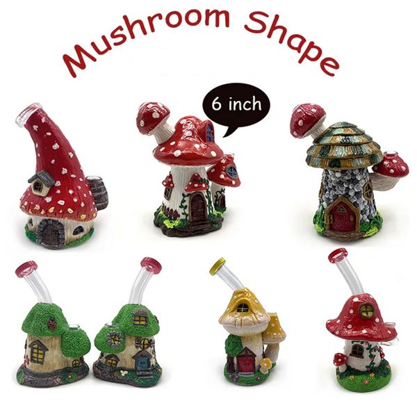 Forme de champignon Bong en verre Multi Styles 14mm Narguilés mâles Bongs à eau Pipe Perc Unique Design Dab Oil Rigs avec bol en verre