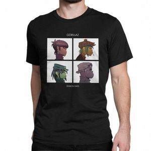 Muziek Band Gorillaz Dem Dagen T-shirts Mannen Crazy Pure Cott Tees Ronde Kraag Korte Mouw T-shirts Nieuwe Collectie kleding 940o #