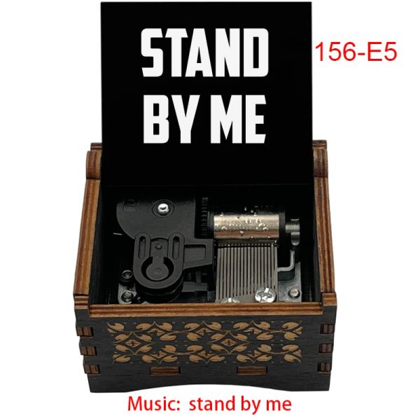 Boîte de musique Stand By Me Black Booden Mouvement mécanique 18 Remarques Gift DIY fait à la main pour les fans Amis Famille Anniversaire Nouvel An Cadeau