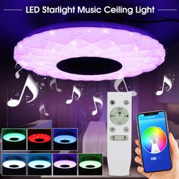 Muziekplafondverlichting 38 cm Big AC85-265V 168Led Bluetooth Starry Smart App/Remote Control Diming RGB Home Lamp-armaturen