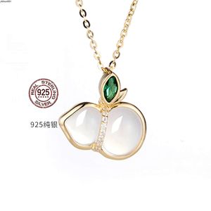 Muziek Decoratie High Ice Jade Kalebas Ketting Vrouwelijke Herfst en Winter Fortuin Sterling Zilveren Hanger Sleutelbeenketting China-chique stijl