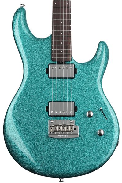 Music Man Luke LIII Ocean Sparkle Guitare électrique Chine Tremolo Bridge Double corps en coupe Micros passifs Boîte de batterie 9V Matériel chromé