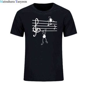 Notes de musique drôle impression T-shirt hommes été Style coton à manches courtes col rond T-shirt drôle T-shirt hommes haut vêtements G1222