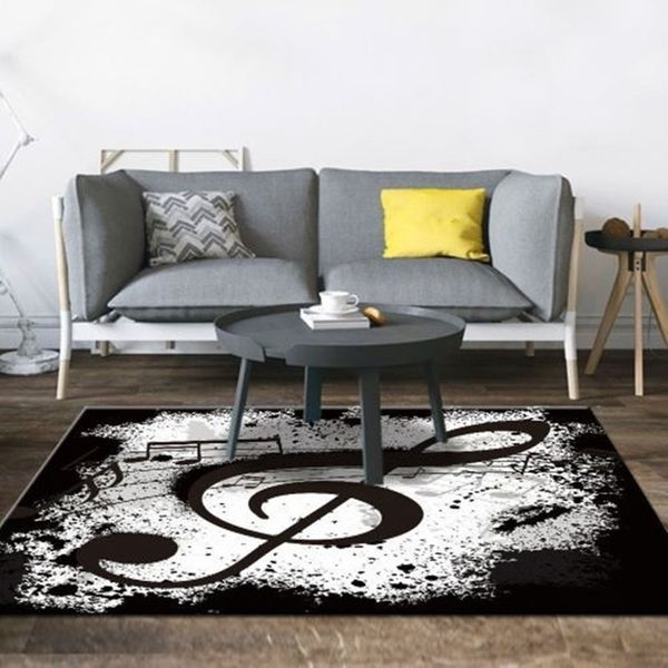 Musique imprimé salon tapis chambre nordique tapis canapé table tapis étude grande taille tapis de sol enfants décor tapis doux Y200417