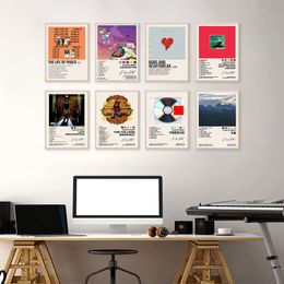 Muziek rapper Album Cover Posters Kanye ondertekende limited canvas schilderkamer muur esthetische kunst geschilderde foto voor huisdecoratie