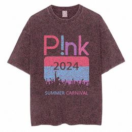 Music Singer Tour P!NK SUMMER CARNIVAL 2024 Fan T-shirt Qualité Cott Hommes Femmes Vêtements Rock Pink Graphic Tees à manches courtes u6Di #