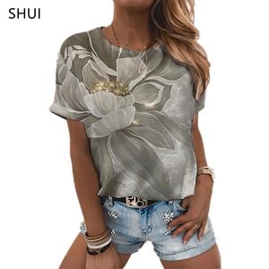 Musique t-shirt Sexy mode dames t-shirt été lâche femmes imprimé fleuri XL haut 3D imprimé motif abstrait belle 220527