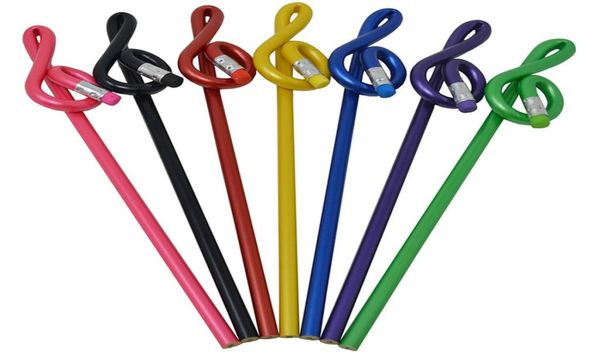 Música Treble Clef Bent Pencil Music Score Lápices de aprendizaje en una variedad de colores. Un paquete de 7 piezas de regalos para estudiantes Premes6169838