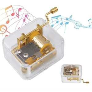 Boîte musicale Acrylique Hand Novelty Articles Crank Music Box Golden Movement Melody Castle in the Sky