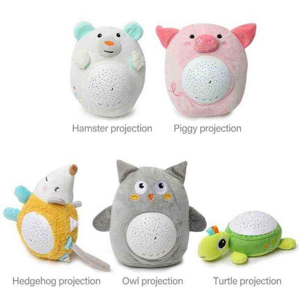 Muñeca de peluche de juguete musical con proyector de canciones Regalo de novedad para bebé 1M Zhe85DE J220729