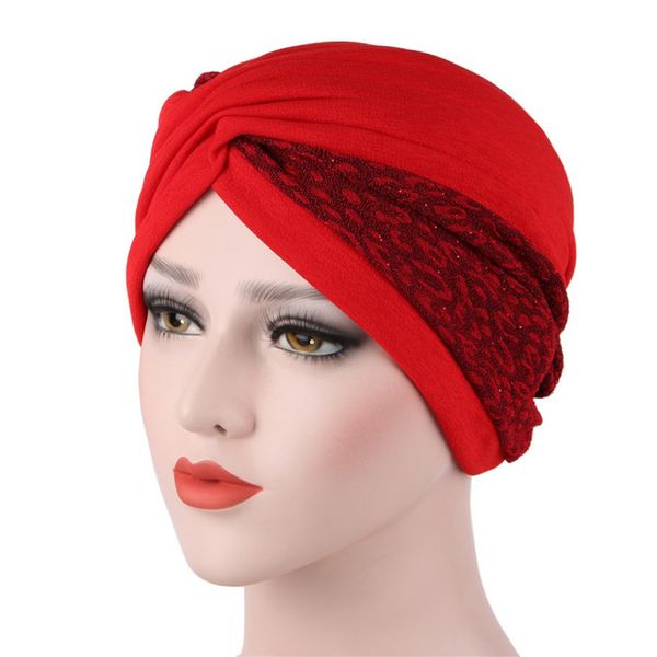 Foulards musulmans pour femmes Double couleur intérieur hijab casquettes inde bonnet vintage croix turban hijabs musulman islamique turbante chapeau