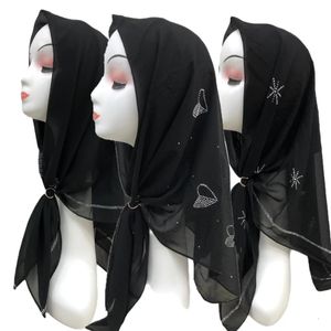 Moslim islamitische zwarte chiffon sjaals sneltoon hijab tulband Arabische sjaals vrouwen haaraccessoires 240410